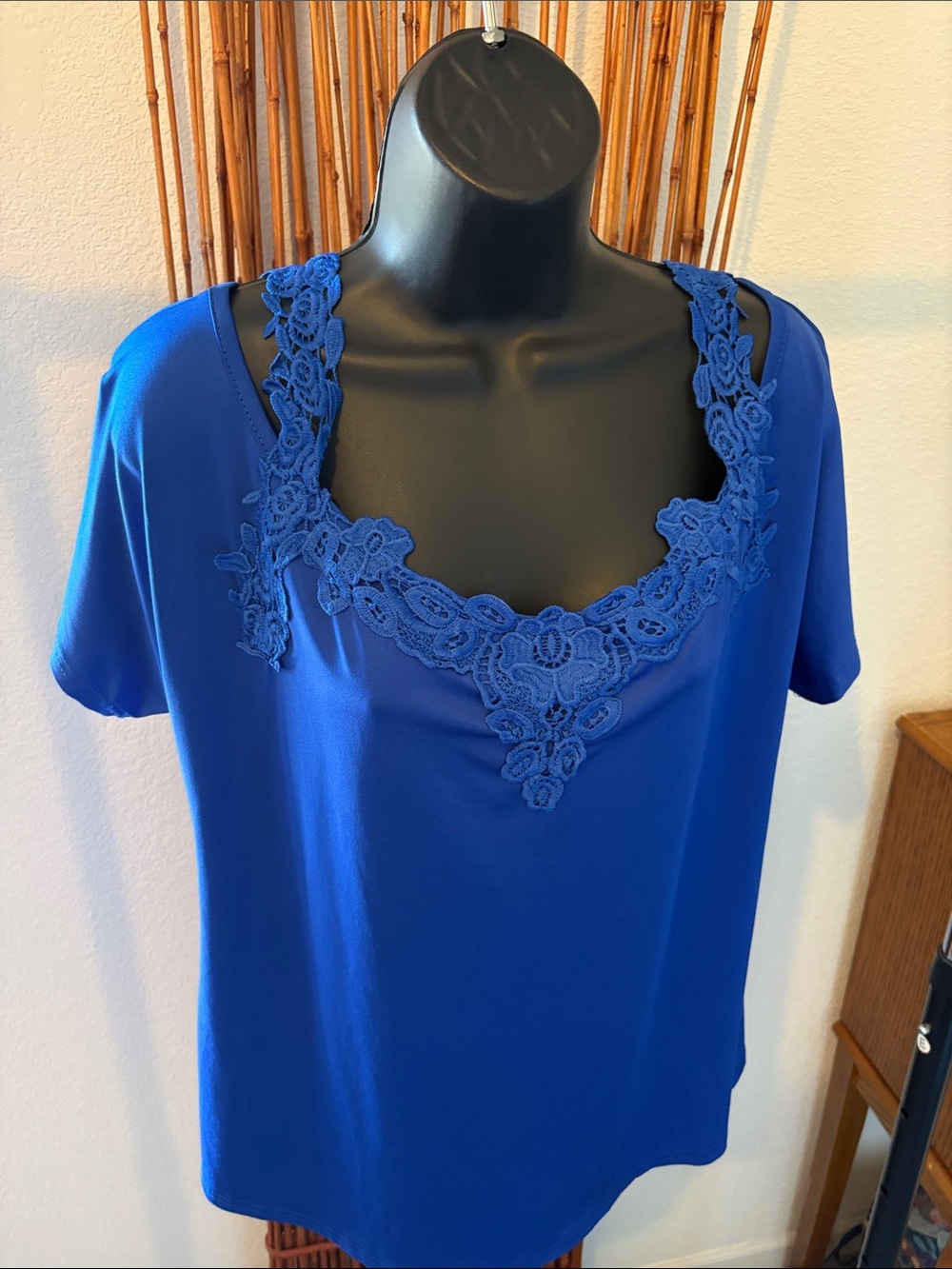 Royal Blue XL Cold Shoulder Blouse